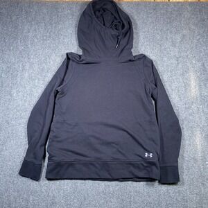 Women's Under Armour Size Large Cowl Neck Yoga Hoodie Open‎ Back Black 1307739
